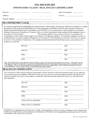 Fha Amendatory Clause Fillable  Form