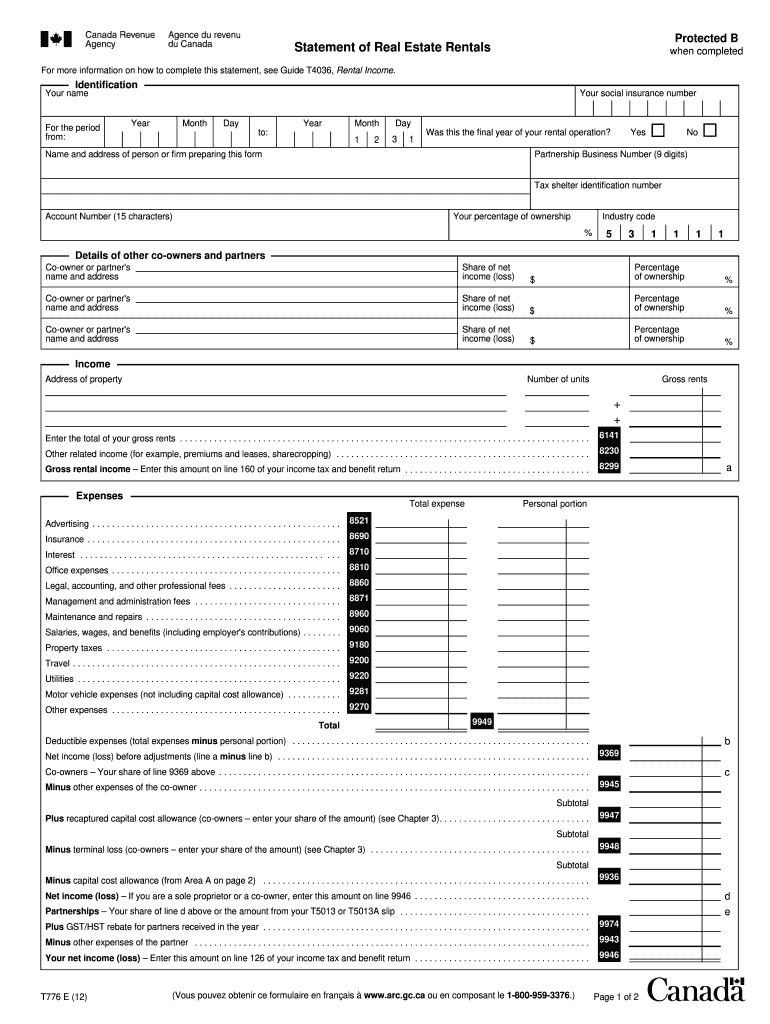  Statement of Real Estate Rentals Fillable Form 2019-2024