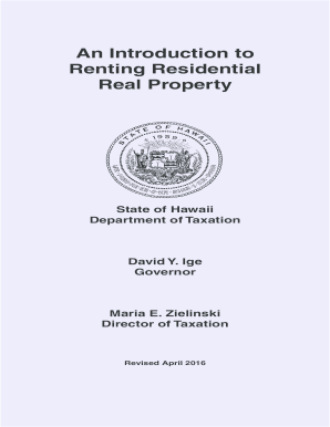 Hawaii Renting  Form