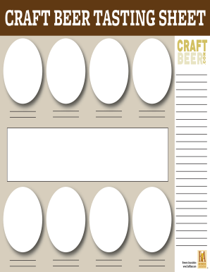 Beer Tasting Sheet PDF  Form