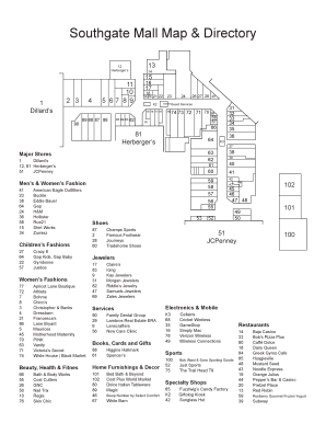 Southgate Mall Map  Form