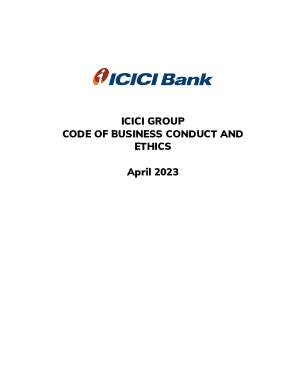 Group Code of Business Conduct and Ethics Icici Bank Answers  Form