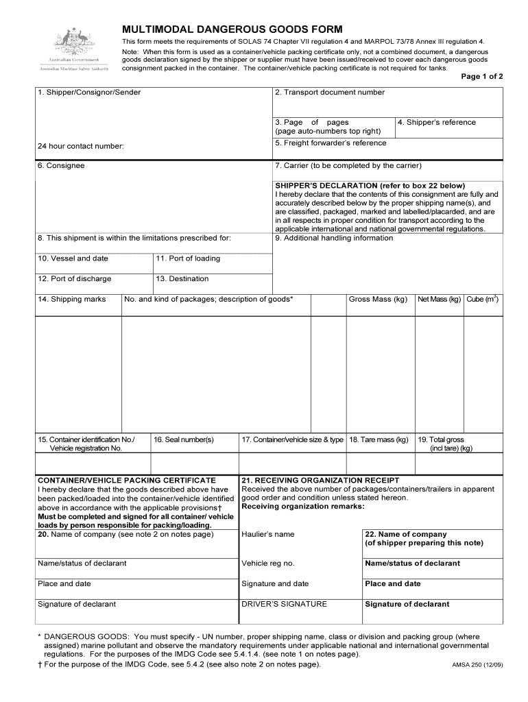  Amsa Form 2009