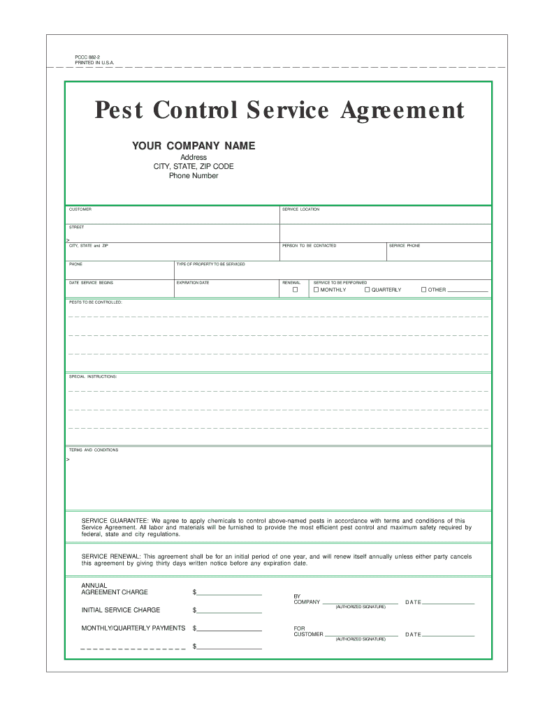 Pest Control Certificate Format