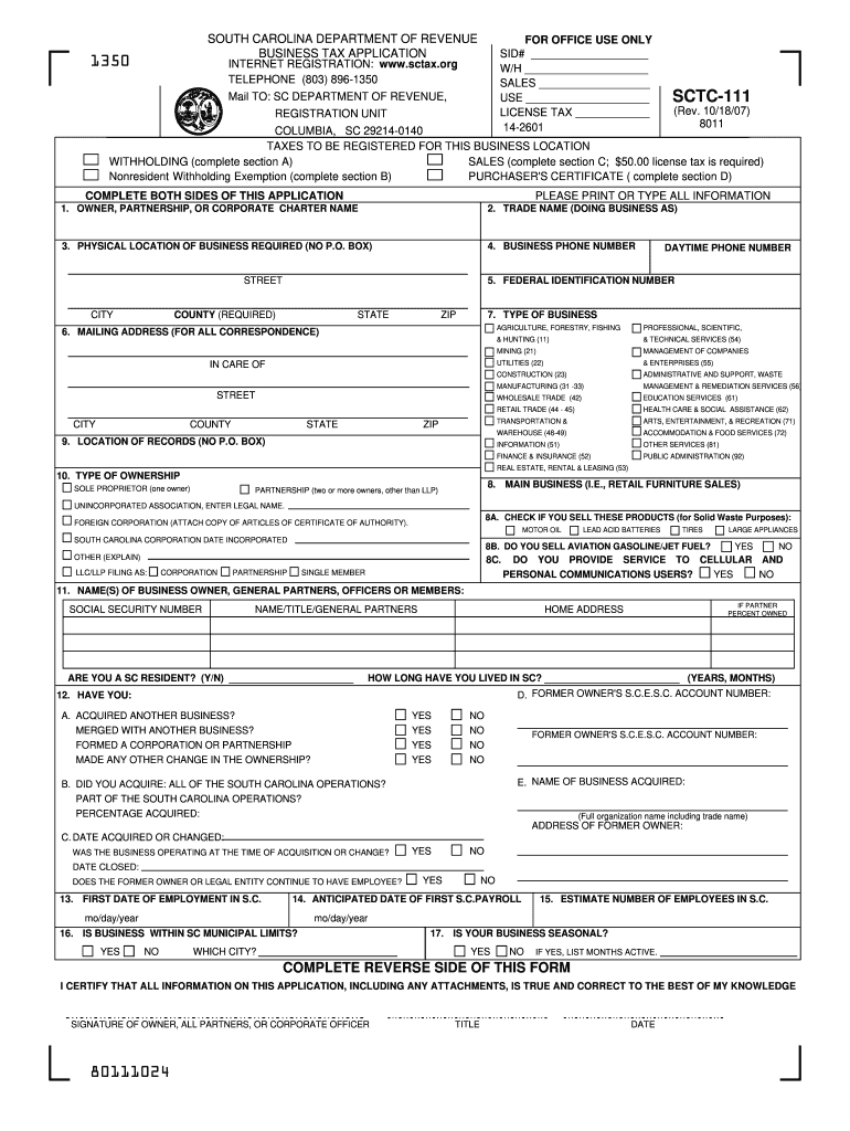  Sctc 111 Form 2020