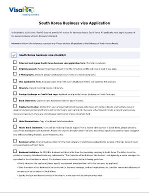 South Korea Business Visa Application Form South Korea Visa