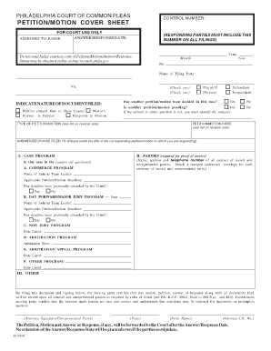 Family Court Cover Sheet  Form