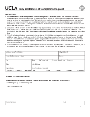 Ucla Diploma Template  Form