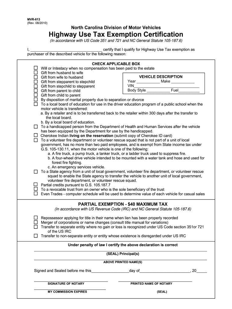 Mvr 613  Form