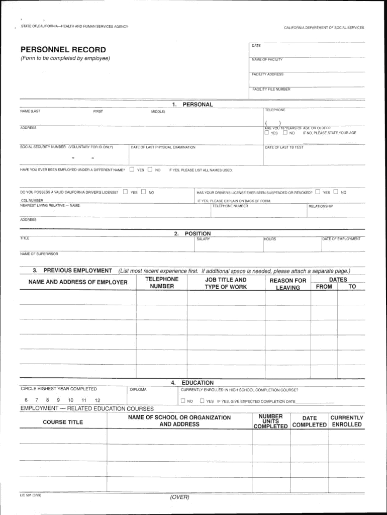 Lic 500  Form