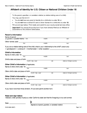 Nationality Affidavit Format