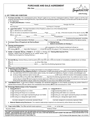 Georgia Purchase and Sale Agreement PDF  Form