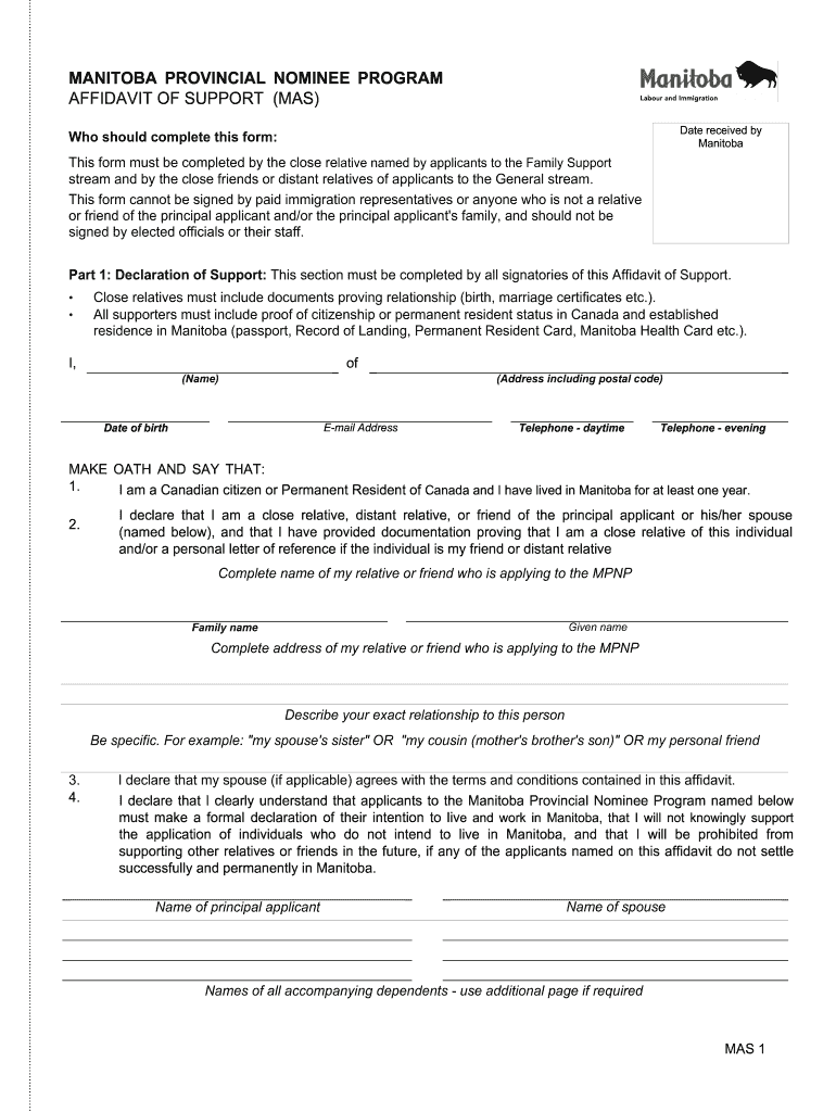 Settlement Plan Manitoba Sample  Form