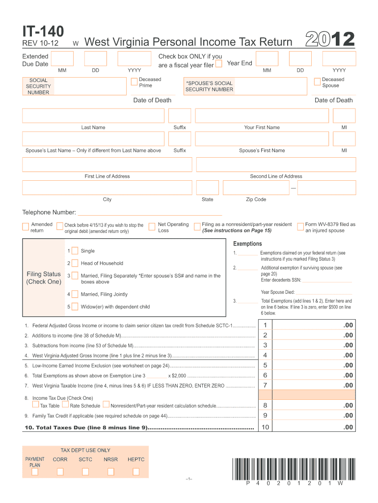  Wv it 140 Form 2019