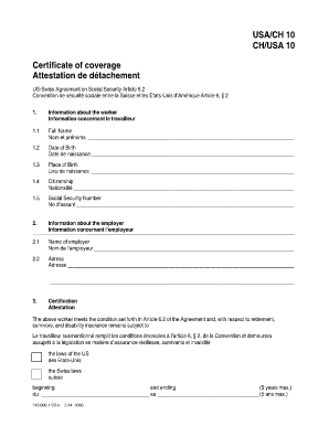 Certificate of Coverage  Form