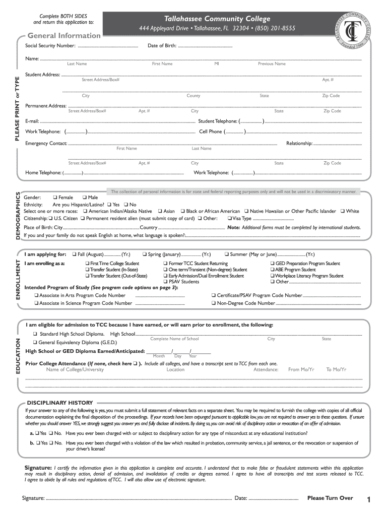 Tcc Form