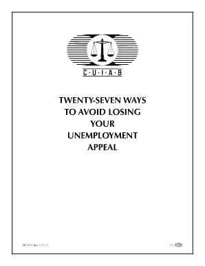 Twenty Seven Ways to Avoid Losing Your Unemployment Appeal Form