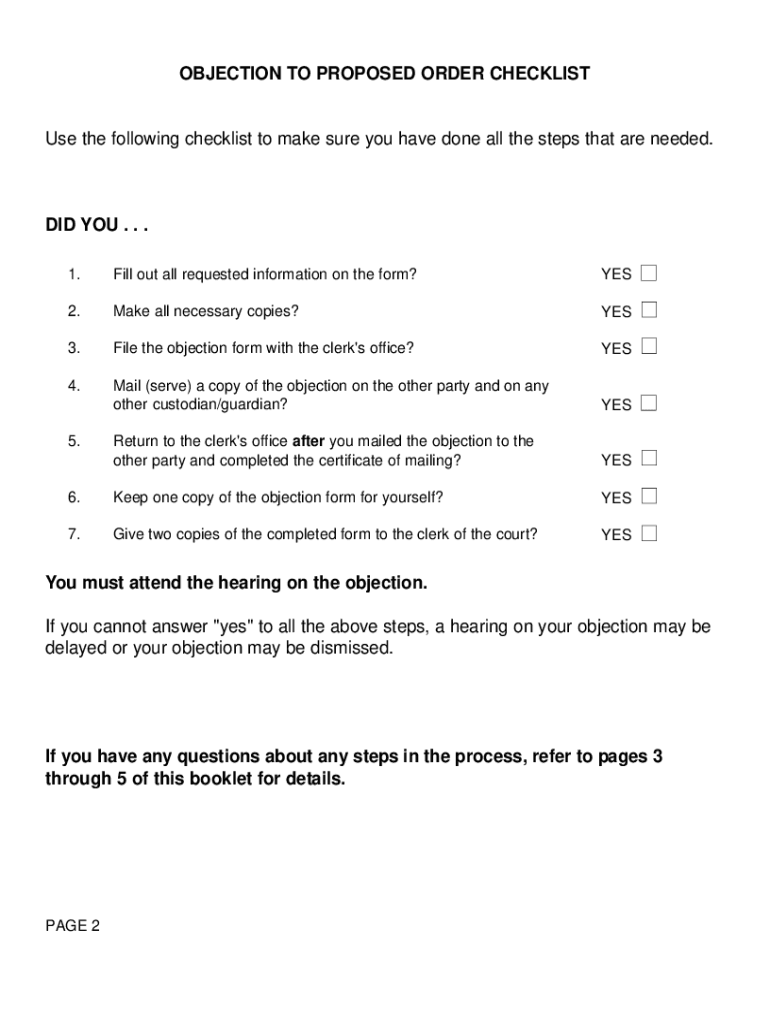  File an Objection Form 2011-2024