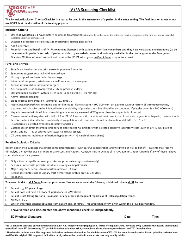 Tpa Checklist  Form
