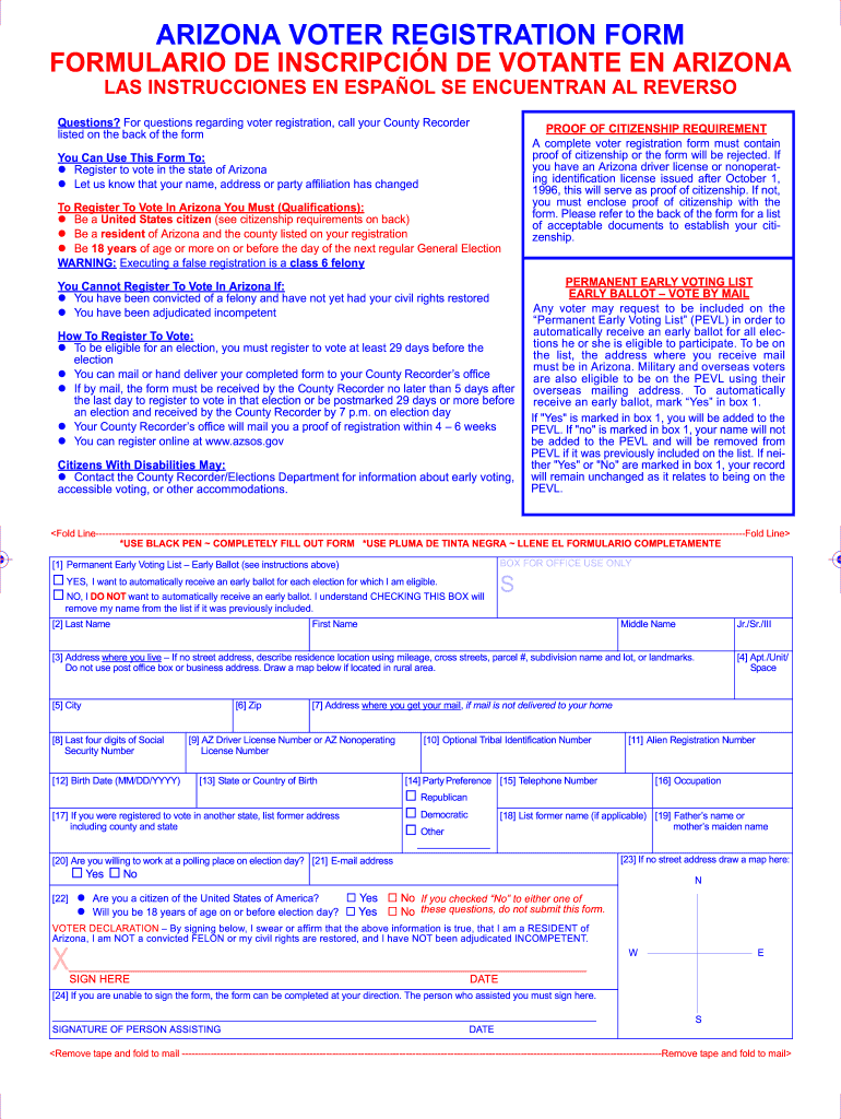 Registration Voter Az  Form