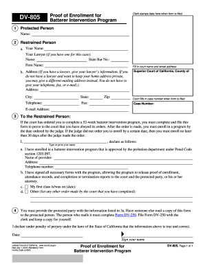 Enrollment Batterer  Form