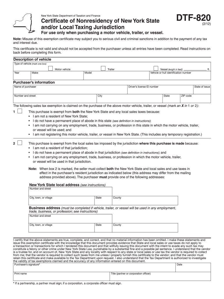 Dtf 820  Form