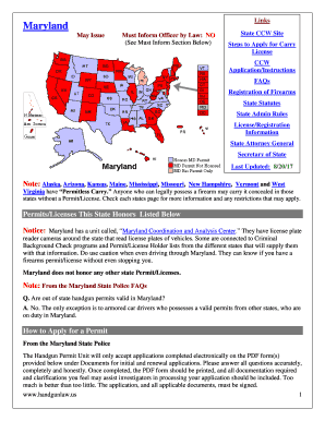 Maryland Handgun Renewal Application  Form