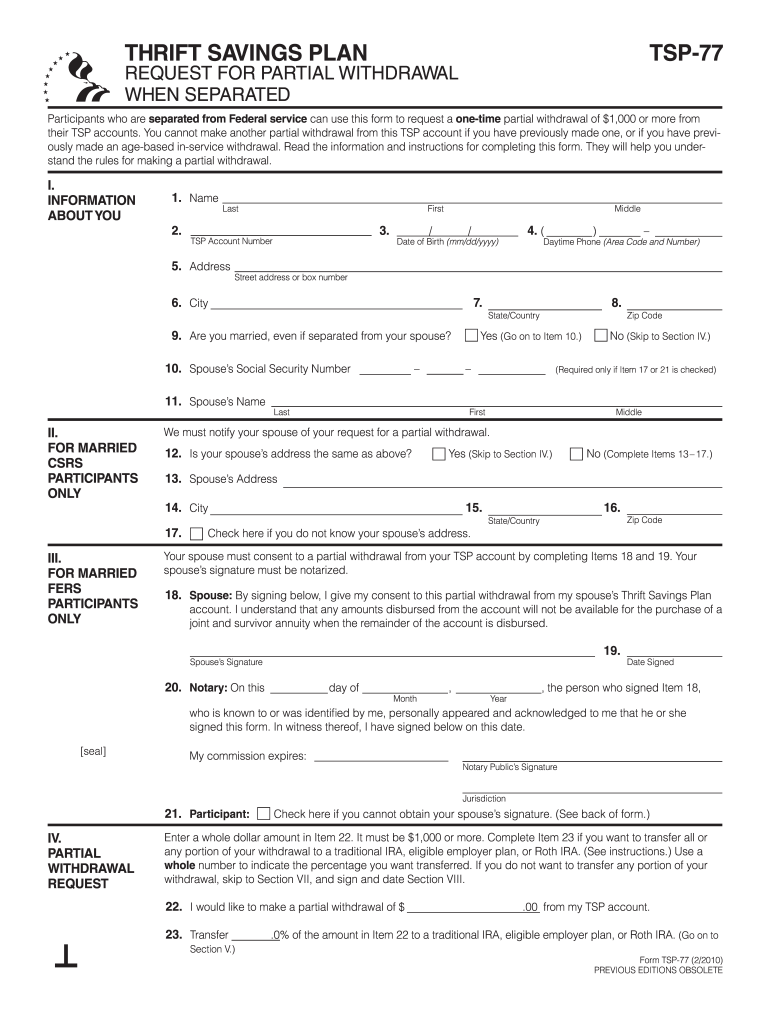  Tsp Form 77 2010