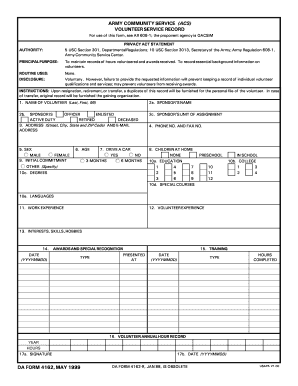 Da Form 4162