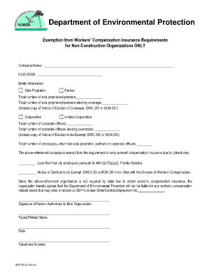 Workers Comp Exemption Form PDF