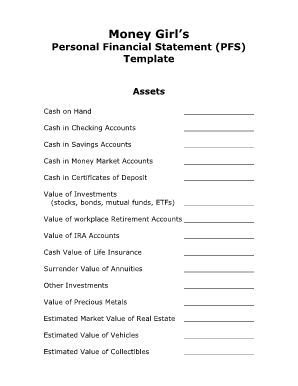 Financial Statement Template  Form