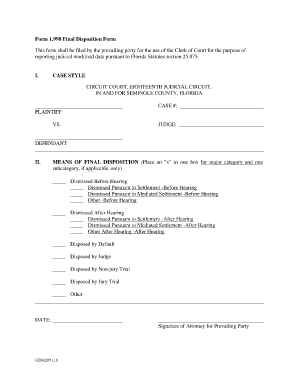 Final Disposition Form