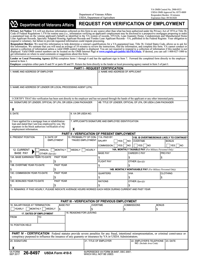  Va 26 8497 Form 2017