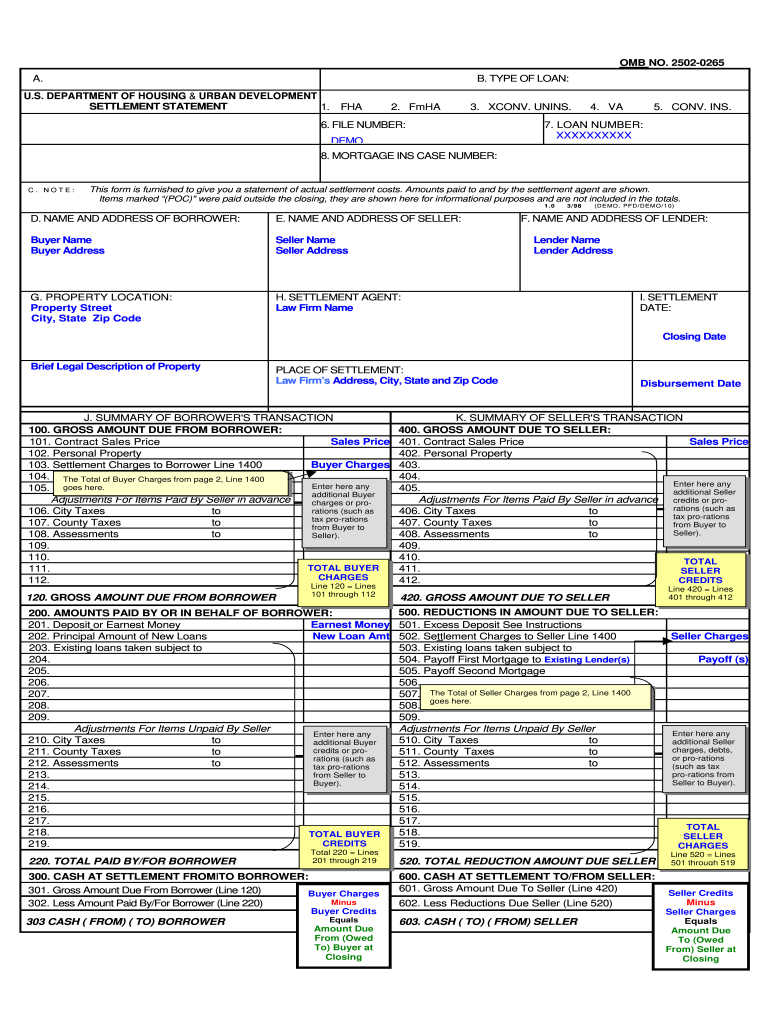 Omb No 2502 0265  Form