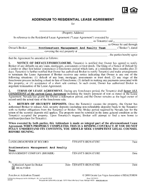 In Reference to the Residential Lease Agreement Form