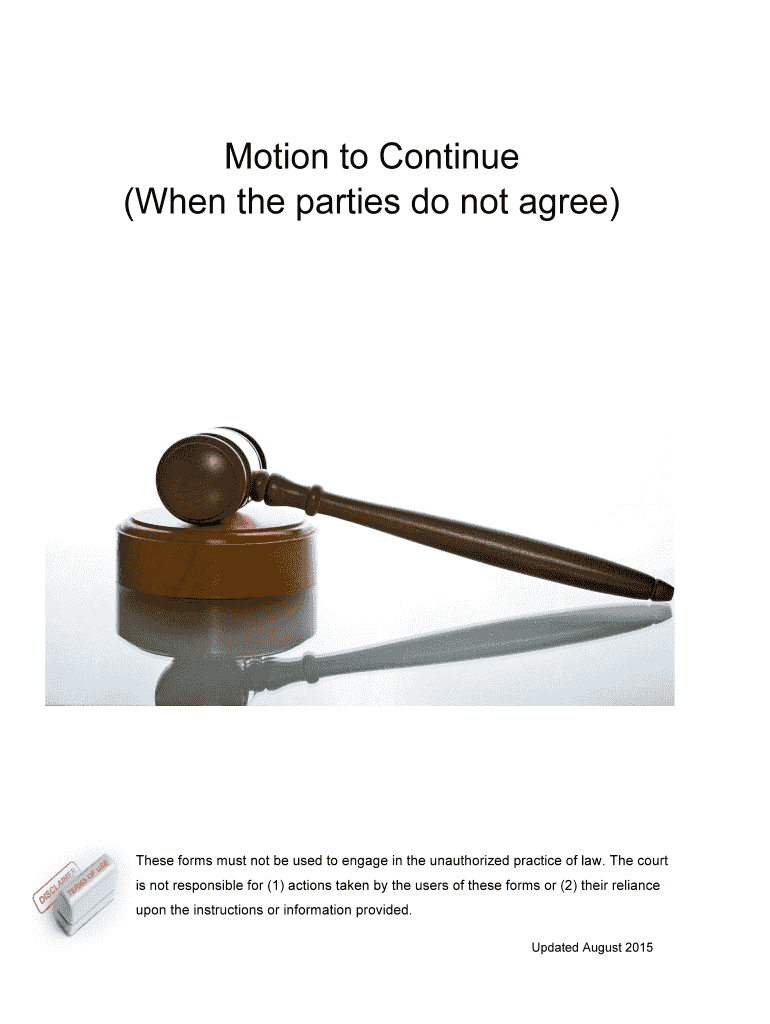 Motion for Continuance Sample Form