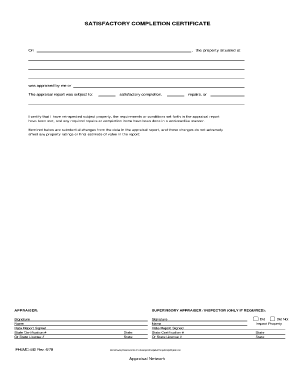 Work Satisfactory Certificate  Form