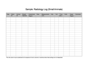 Radiology Log  Form