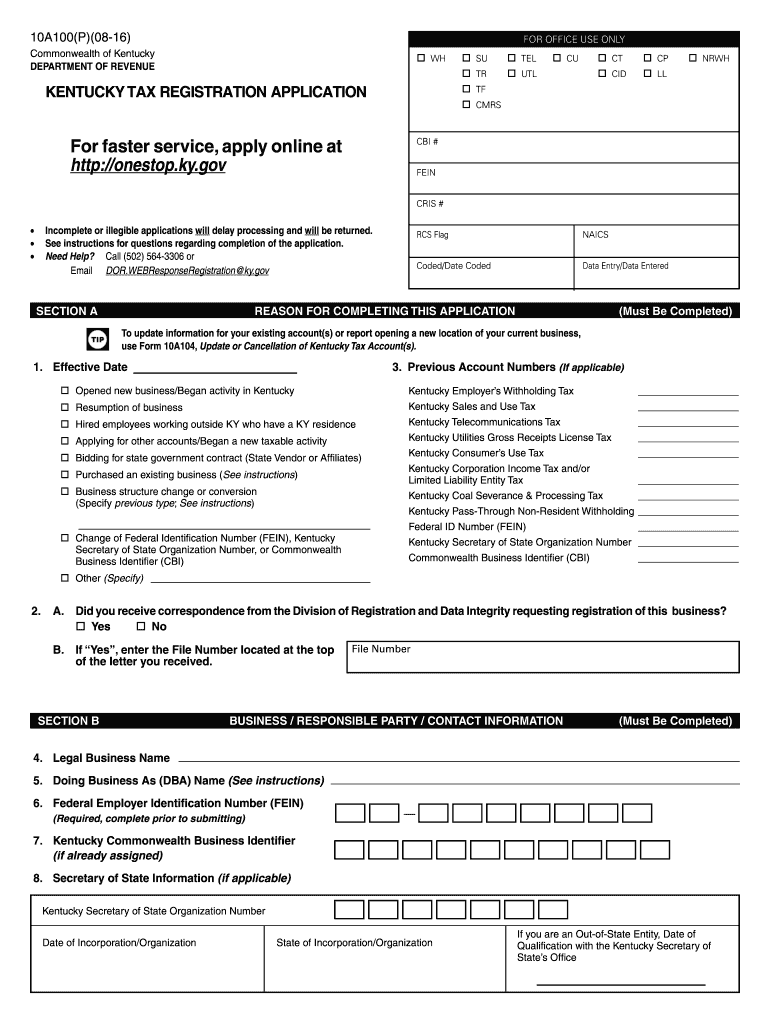  10a100  Form 2016