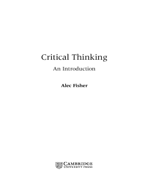 Critical Thinking an Introduction PDF  Form