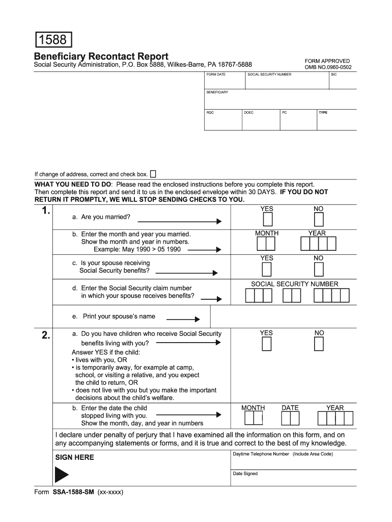 Get and Sign Ssa 1588 PDF  Form