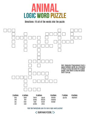 A Day at the Zoo Logic Puzzle Answers  Form