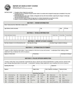 Indiana Report Vehicle Form