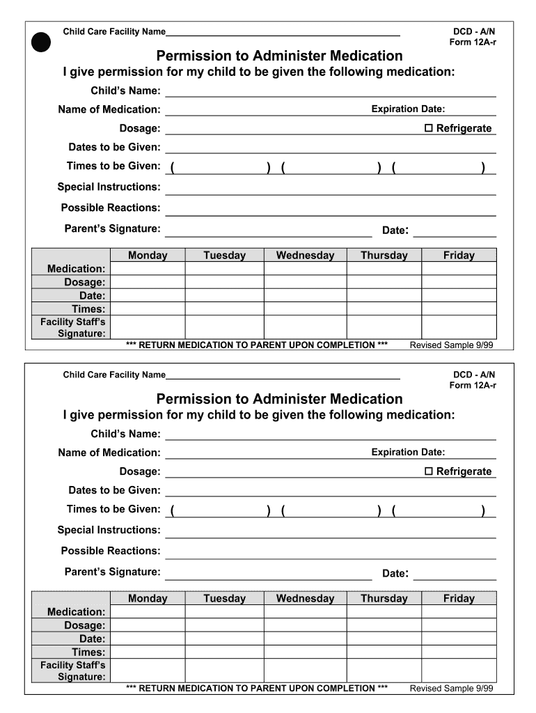 Form Permission Medication