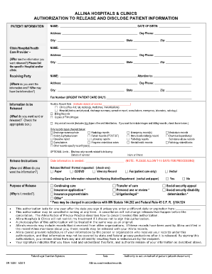 Allina Health Faxes Form