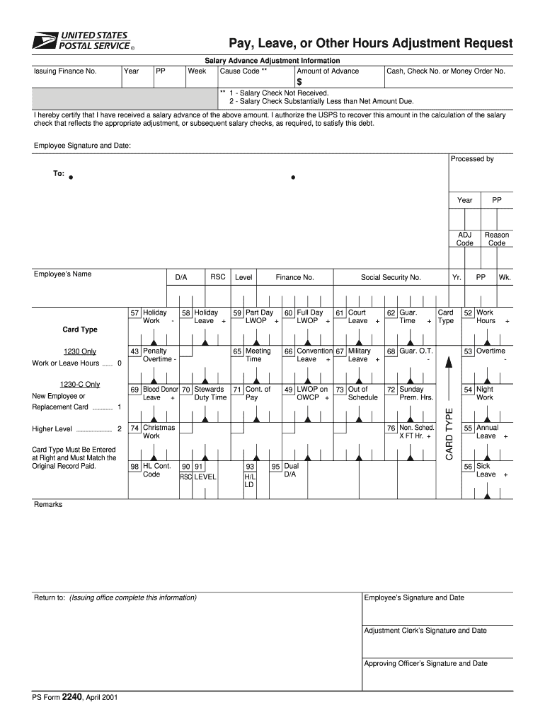 Ps Form 2240