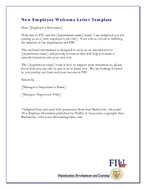 Welcome New Employee Email Form