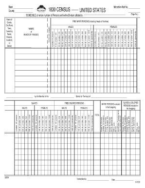 1830 Census Form