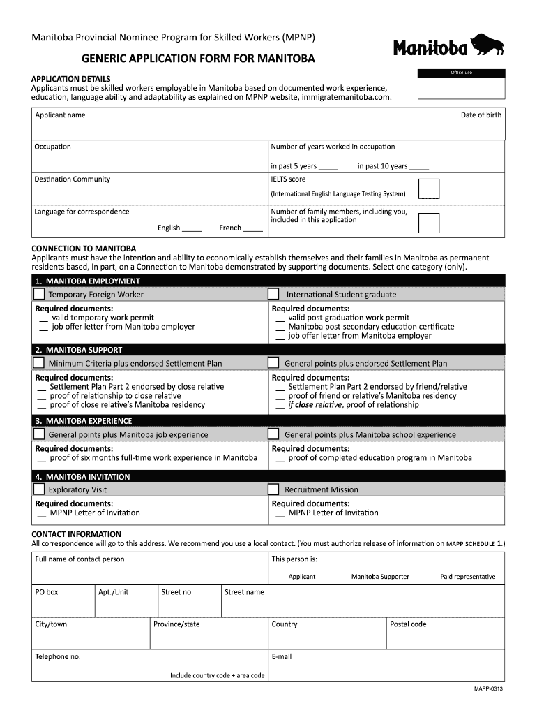 Manitoba Health Card Application Form