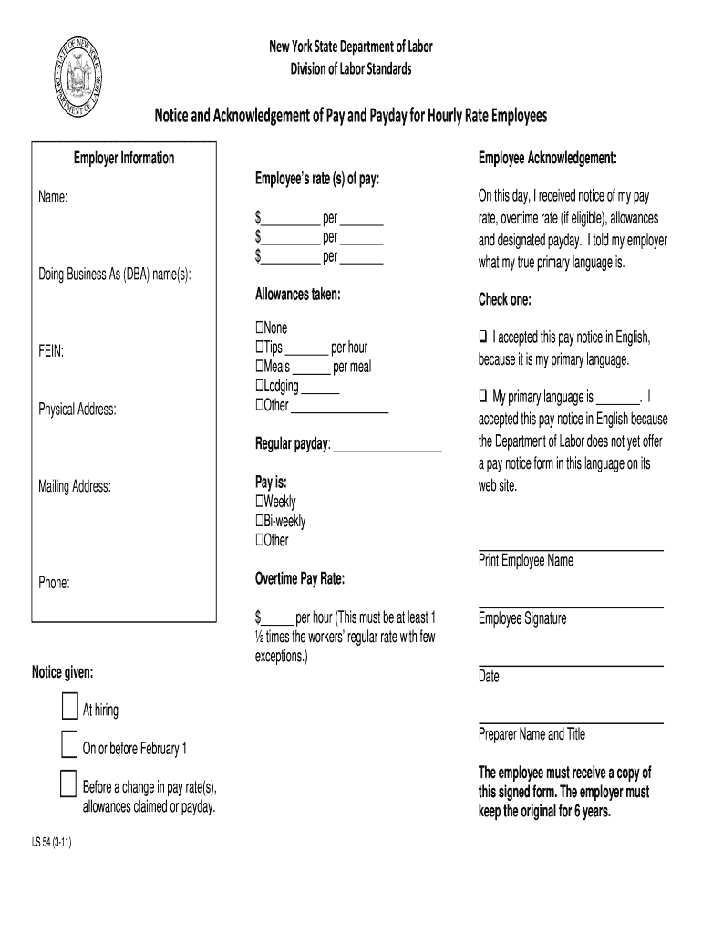  Ls54 Form 2011